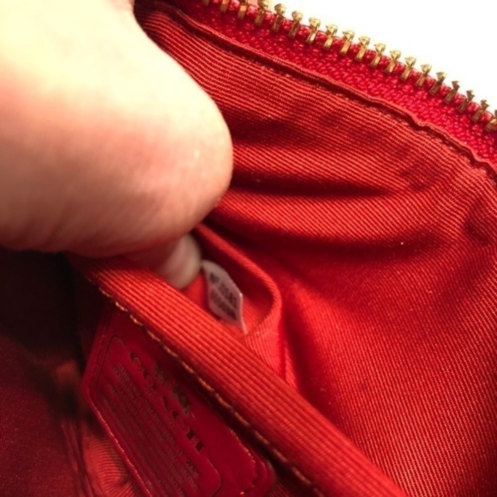 COACH red grosgrain leather mini bag studded - Picture 9 of 15